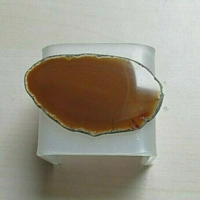 Tranche agate naturelle polie orange 6 cm / 15,60 g Rio Grande do Sul - Brésil